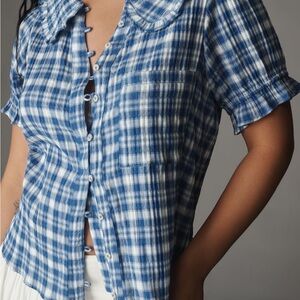 The Keira Plaid blouse by Pilcro
